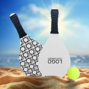 Custom Logo Printed Edgeless Children’s Wooden Beach Tennis Racket Bat Set PP PVC Sports Paddle Ball Squash Racquet