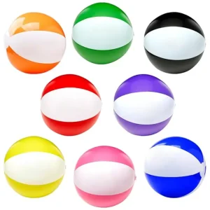 Custom Logo Pvc 6 Panel Rainbow Color Beach Ball Summer Water Games 36cm Inflatable Beach Ball Toy Balls