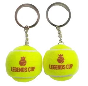Custom Logo Rubber PVC Polyester 3.2cm Diameter Eco-Friendly Rubber Tennis Ball Key Chain Keyring Promotional Media Advertise
