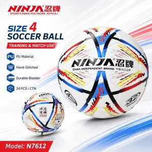Custom Logo Size 4 PU Football Hand Stitched Soccer Ball for School Club Match Training Durable Bladder Factory Supplier