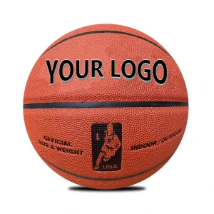 Custom Logo Size 5 6 7 Manufacture PU Material Personalized Training Orange Basketball Ball