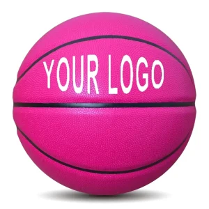 Custom Logo Size 7 Factory Customized PU Fiber Personalized Training Pink Basketball Ball