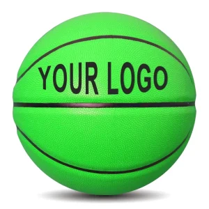 Custom Logo Size 7 Factory Customized PU Material Personalized Solid Color Green Basketball Ball