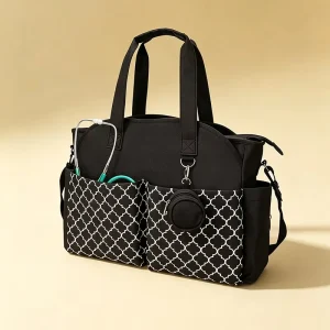 Custom Logo Utility Home Health Nursing Accessories Black Medical Sling Shoulder Nurses Tote Bag for Work