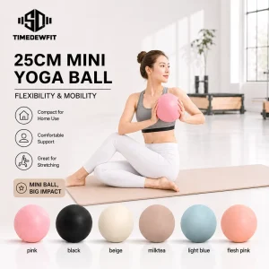 Custom Matt Beige Color Small Core Exercise Ball PVC Pilates 20cm 25cm Weight Gym Balance Ball Black Yoga Ball
