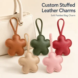 Custom Multi Color Leather Soft Filled Animal Bag Charm Keychain Fashion Purse Pendant For Event Souvenir Giveaways