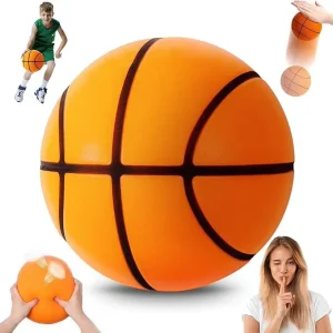 Custom Official Size Silent Basketball PU Covered Grooved Lightweight Solid No Noise Indoor Training High Bouncing Toys