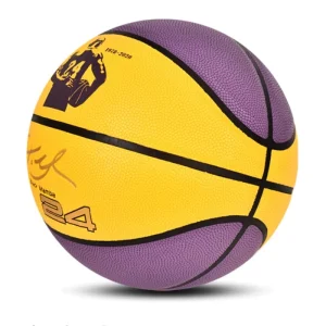 Custom PU Composite Leather Yellow Purple Size 1-7 Customizable Basketball Ball