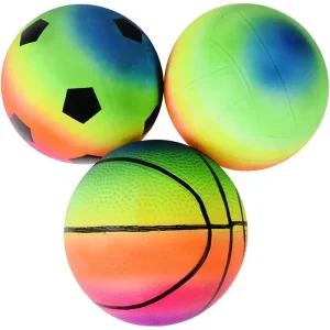 Custom PVC Rainbow Sports Toy Ball 9inch 22cm Inflatable Children’s Playground Ball