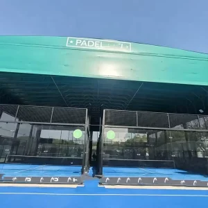 Custom Panoramic Padel Roof Easy Installation Steel and Glass Cover for Outdoor Tennis Courts Tennis Court Equipment