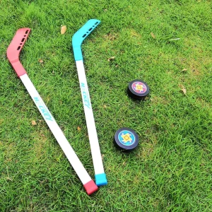 Custom Plastic Ice Hockey Stick Set Kid Adult Unisex Beginner ABS Material Hockey Shaft 2 Balls Indoor Outdoor Training