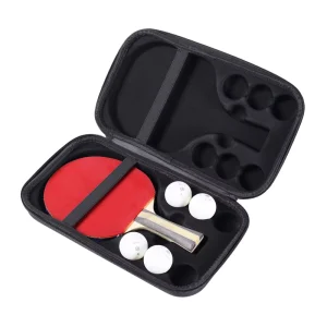 Custom Portable Ping Pong Paddle Case Table Tennis Racket Case Carrying Case Fits for 2 Paddles and 4 Balls