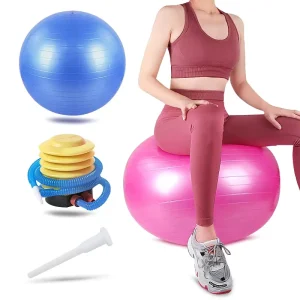 Custom Printed Anti Burst Pilates Yoga Ball PVC Exercise Fitness Ball for Gym Available in 55cm 65cm 75cm