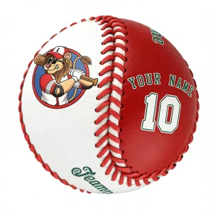 Custom Printed Logo Full Grain PU PVC Leather Flat Seam Raised Wool Cork Softball Training Weight Professional Baseball Balls