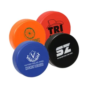 Custom Printing Logo Soft PU Foam Hockey Puck Shape Stress Ball