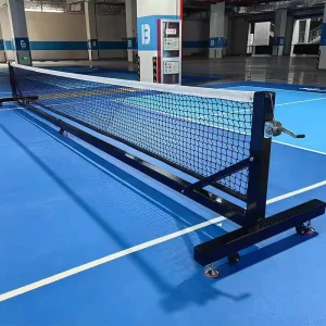 Custom Professional Competition Polythene Heavy Duty Galvanized Pipe Aluminium Alloy Convenient Wheels Pickleball Net