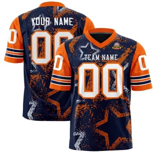 Custom Retro American Football Wear Breathable Rugby Shirts with Short Sleeves Plus Size Printed Features for 7v7