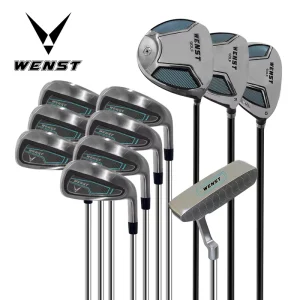 Custom Right Handed Beginner Golf Clubs Complete Set 12 Piece Forged Graphite Shafts with Rubber Grip Golf Bag Headcover for Men
