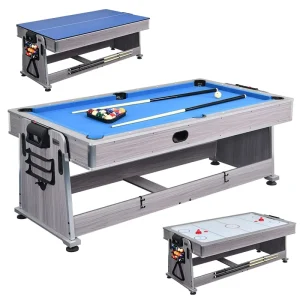 Custom Size 4 in 1 Rotating Multi Game Table Combo for Billiards & Pool Sports Fans
