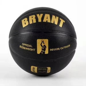 Custom Size 7 Indoor Outdoor Basketball Training Ball Pearly Black Color Made From PU Features Personalized Logo