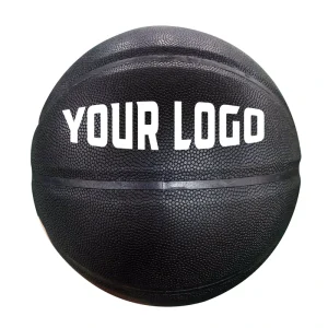 Custom Size 7 Indoor Outdoor Basketball Training Ball Pearly Black Color Made From PU Features Personalized Logo