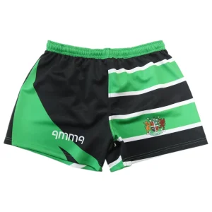 Custom Sublimated Pocket Zipper Polyester Drawstring Rugby Uniform Shorts Durable Breathable Sports Team Uniforms