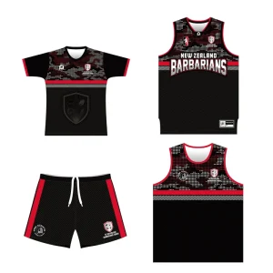 Custom Sublimated Printing Polyester Mesh Tag Pacific Touch Football Uniform Jersey Team Wear Touch Rugby T-shirts