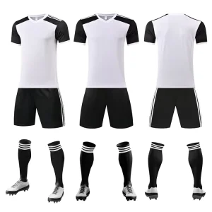 Custom Sublimated Soccer Jersey Suit 100% Polyester V Neck Collar Summer Football Uniforms for Adults