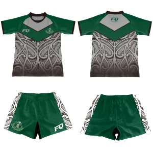 Custom Sublimation Maori Rugby League Set Training Tops Jersey And Shorts Stylish Rugby Kit Rugby Uniform For Men