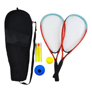 Custom Tennis Squash & Badminton Racket Set with Balls & Cones for Kids & Adults Play & Relax Nylon Net