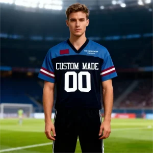 Custom V neck American Football Shirts with Embroidered All Team Rugby Uniform Breathable Sports Wear Jersey