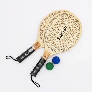 Custom Wooden Beach Racket Paddle Racket Cricket Bat 2 Paddle 2 Ball