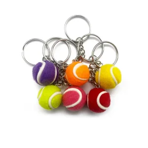 Custom logo Sports Ball Key Chain Key Ring Mini Tennis Ball Keychain Car logo Metal Keychain Soft Pvc Rubber Keychain marvel
