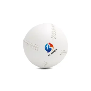 Customizable 9 Inch White PU Leather Baseball Training Softball with Foam Rubber Core Features Custom Logo