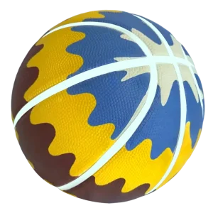 Customizable Basketball Size 6 7 R003 Durable Flexible Rubber Cover Colorful Wave Textured Design Customizable Logo
