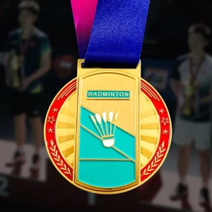 Customizable Children’s Badminton Gold Medal Sports Games Champion Crystal Listing Metal Trophies Medals & Plaques