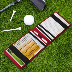 Customizable Leather PU Golf Scorecard Holder Durable Portable Alligator Pattern Golf Yardage Book Cover for Outdoor Indoor Use