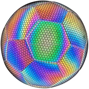 Customizable Lightweight Holographic Reflective Glowing Eco Friendly Durable Soccer Ball OEM ODM Football Balls Custom Size Logo