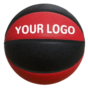 Customizable Logo Black and Red Color Matching Size 6 Basketball Rubber Cover