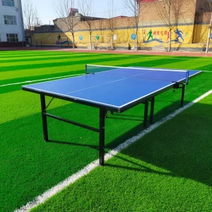 Customizable Logo Blue Outdoor Tennis Table with Metal Frame Modern SMC Material Factory Direct for Competitions