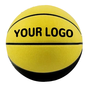 Customizable Logo Yellow and Black Size 6 7 Durable Basketball PU Leather for Indoor Outdoor Sports Training