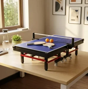 Customizable Miniature Table Tennis Table Indoor Portable Small Ping Pong Table Set for Creative Christmas Gift and Office Fun