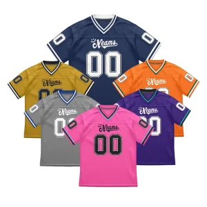 Customizable Retro American Football Sportswear High Performance Unisex Rugby Jerseys Embroidered Team Uniforms Short Sleeves