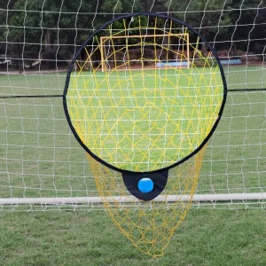 Customizable Size 7x7ft Portable Throwing Practice Equipment Carry Bag Soccer Football Training Net with 5 Target Pockets