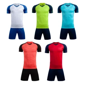 Customizable Unisex Adult Football Jersey Set Short 100% Polyester Breathable Anti Bacterial Quick Dry Heat Transfer Printing