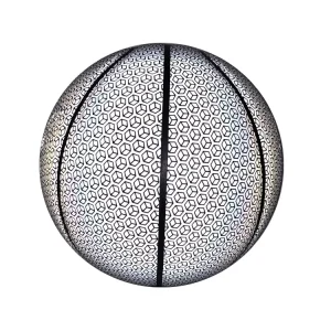 Customization Logo Holographic Leather Glowing Reflective Basketball