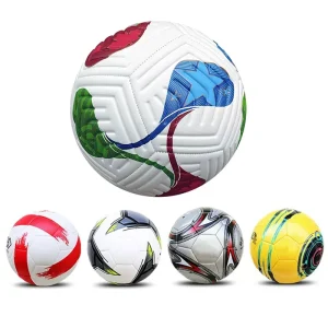 Customization PU Leather Adult Child Man Holography Glowing High Vision Reflective Football Competition Outdoor Soccer Game Ball