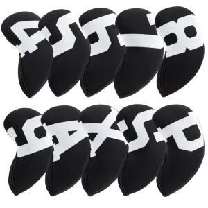 Customize Golf Iron Cover Big Number Black Golf Iron Headcover Neoprene Golf Head Cover for Iron 10pcs set 4~9 P S A X