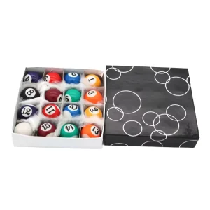 Customized 16-Ball Tournament Set 2 1/4″ American Style Resin Snooker Pool Balls in Box