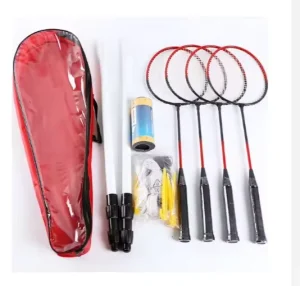 Customized 4 Players Steel Badminton Set Outdoor Play With 2 Badminton Balls and Badminton Net Factory Sale